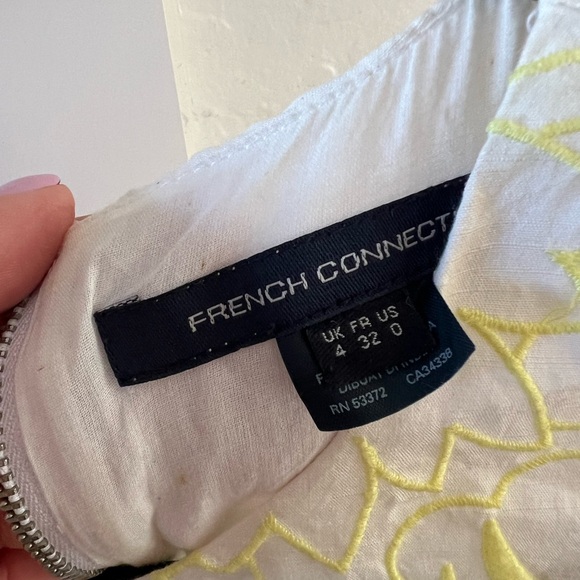 French Connection white and yellow A line dress - Picture 4 of 4